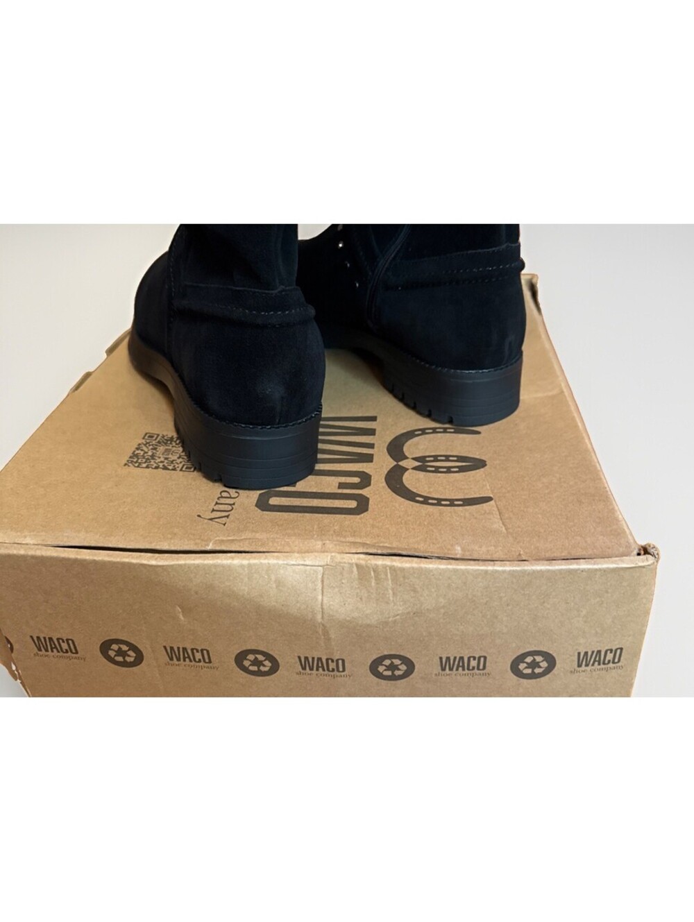 NIB Waco Orthotic Shoe Company Kennedy Rivet Boots Women's Size 10B Black - Picture 4 of 7